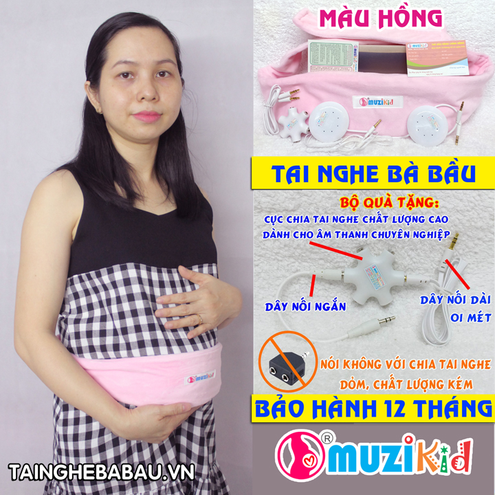 TAI NGHE BÀ BẦU MUZIKID MÀU HỒNG