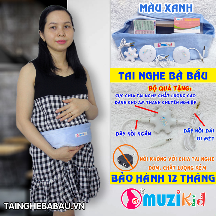 TAI NGHE BÀ BẦU MUZIKID XANH DƯƠNG